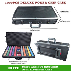 Rolling Aluminum Poker Chip Case - 600/1000ct Trolley Suitcase