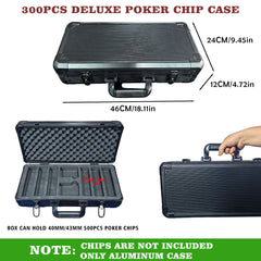 Professional 200ct Black Aluminum Poker Chip Carrying Case