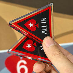 Triangle Acrylic All In Button | Poker Casino Tournament Grade