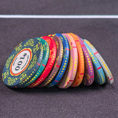 Classic Ceramic Poker Chips - 10 Denomination Casino Tournament Chip