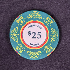 Classic Ceramic Poker Chips - 10 Denomination Casino Tournament Chip