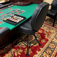 Professional Armless Black VIP Casino Chair - Poker Stool
