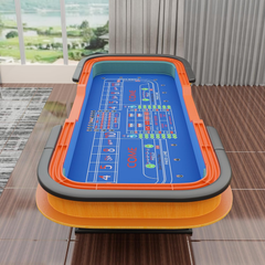 Professional 136" Deluxe Craps Table - Blue & Green Layouts