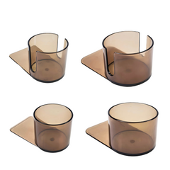 No-Drill Slide-Under Poker Table Cup Holder – 2 Sizes, Smoke Plastic Portable Drink Holder