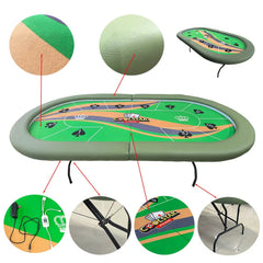 95.7" Foldable 10-Player Poker Table with LED Lights – Casino Grade