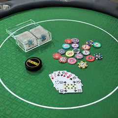 48" Round Folding Poker Table - 8 Player Economic Green Top