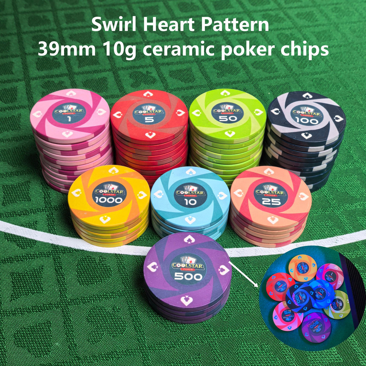 Custom UV Anti-Counterfeit Ceramic Poker Chips