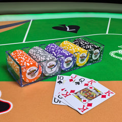 100-Chip Clear Acrylic Poker Chip Tray | 5-Row Casino Organizer