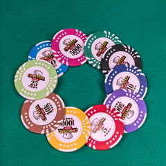 COOLSTAR 40mm 14g Clay Poker Chips | Five Star Edge Casino Tournament
