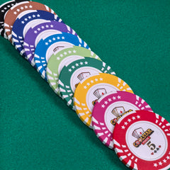 COOLSTAR 40mm 14g Clay Poker Chips | Five Star Edge Casino Tournament