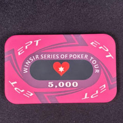 67x41mm EPT Ceramic Poker Plaque | High Denomination Casino Grade