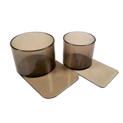 No-Drill Slide-Under Poker Table Cup Holder – 2 Sizes, Smoke Plastic Portable Drink Holder