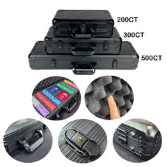 Professional 200ct Black Aluminum Poker Chip Carrying Case
