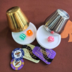 Luxury Metal Dice Cup Set - Gold & Silver Pro Casino Shaker