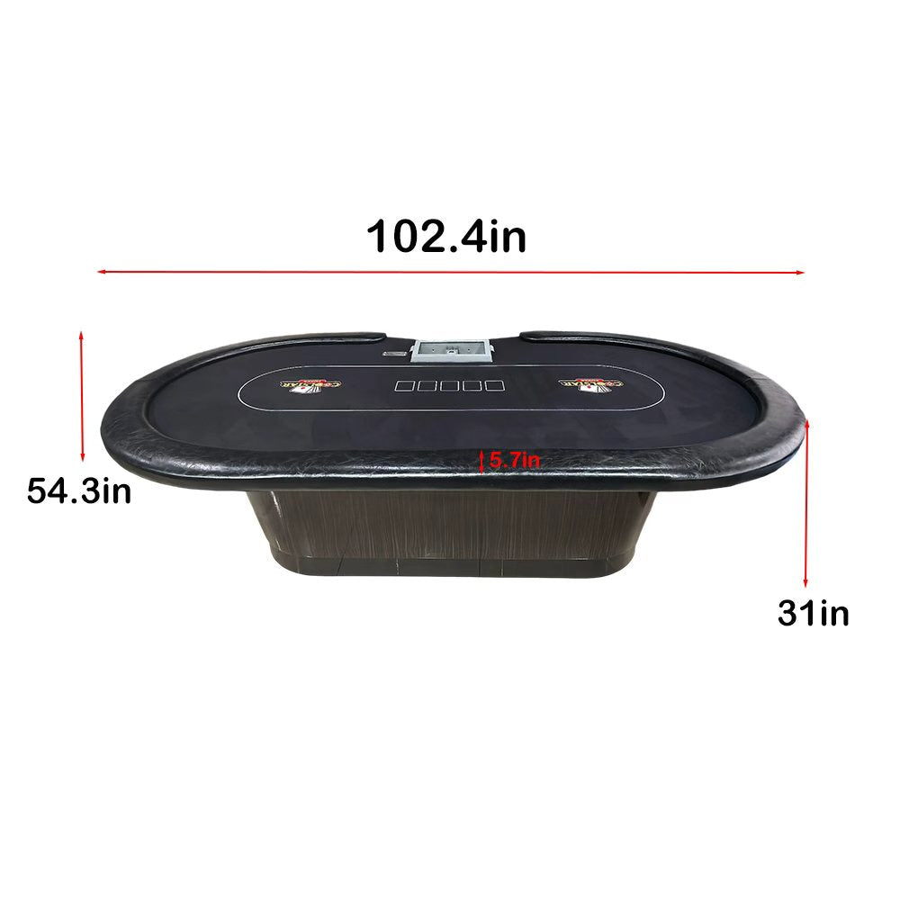 102" Smart LED Luxury Poker Table - USB Charging & Security
