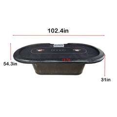 102" Smart LED Luxury Poker Table - USB Charging & Security
