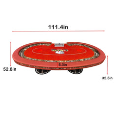 111" Professional Luxury Poker Table - 10 Player Red VIP