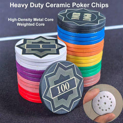 Custom 40mm 12g Ceramic Poker Chip | Iron Core Heavy Duty Weight Casino
