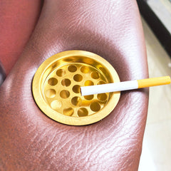 68mm Recessed Metal Poker Table Ashtray - Brass/Steel