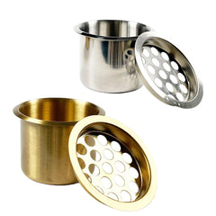 68mm Recessed Metal Poker Table Ashtray - Brass/Steel