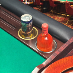 Built-In Metal Cup Holder for Poker Tables | Recessed Drink Insert, 6 Sizes