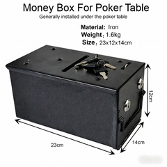 Black Iron Drop Money Box For Poker Table