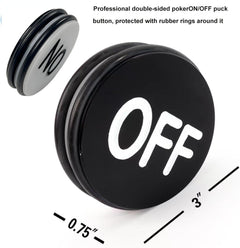 3 Inch Acrylic Poker Dealer Button | ON/OFF, 70mm, 90g Casino Grade