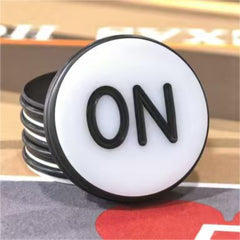3 Inch Acrylic Poker Dealer Button | ON/OFF, 70mm, 90g Casino Grade