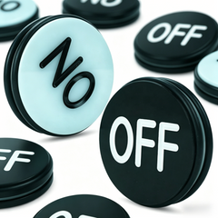 3 Inch Acrylic Poker Dealer Button | ON/OFF, 70mm, 90g Casino Grade