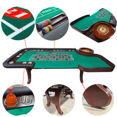 Professional 95" Deluxe Wood Roulette Table - Pro Casino Felt
