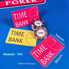 Poker Tournament Time Bank Cards | Soft PVC Chip Markers