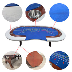 Professional 98" Wood Casino Table - Baccarat & Poker Layout
