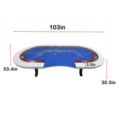 Professional 98" Wood Casino Table - Baccarat & Poker Layout