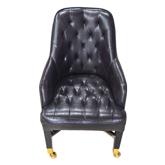 Diamond-tufted poker chair