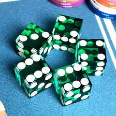 19mm Sharp Corner Precision Dice - 5pc Set in Foil Box