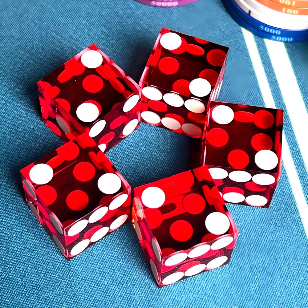19mm Sharp Corner Precision Dice - 5pc Set in Foil Box