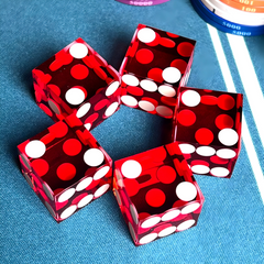 19mm Sharp Corner Precision Dice - 5pc Set in Foil Box