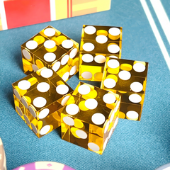 19mm Sharp Corner Precision Dice - 5pc Set in Foil Box