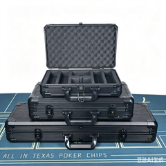 Professional 200ct Black Aluminum Poker Chip Carrying Case