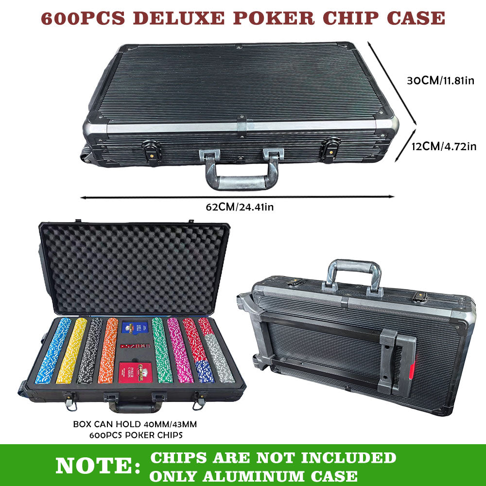 Rolling Aluminum Poker Chip Case - 600/1000ct Trolley Suitcase