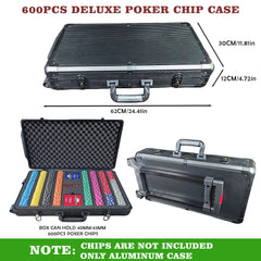 Rolling Aluminum Poker Chip Case - 600/1000ct Trolley Suitcase