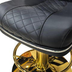 Luxury Black & Gold VIP Casino Chair - Diamond Stitched Armrests