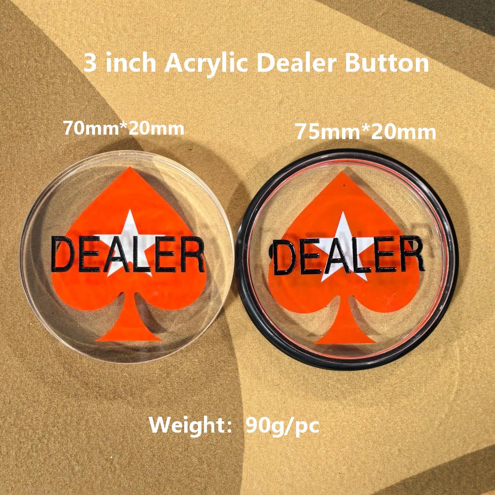 3" Acrylic Poker Dealer Button – Classic Style | Casino Tournament Grade