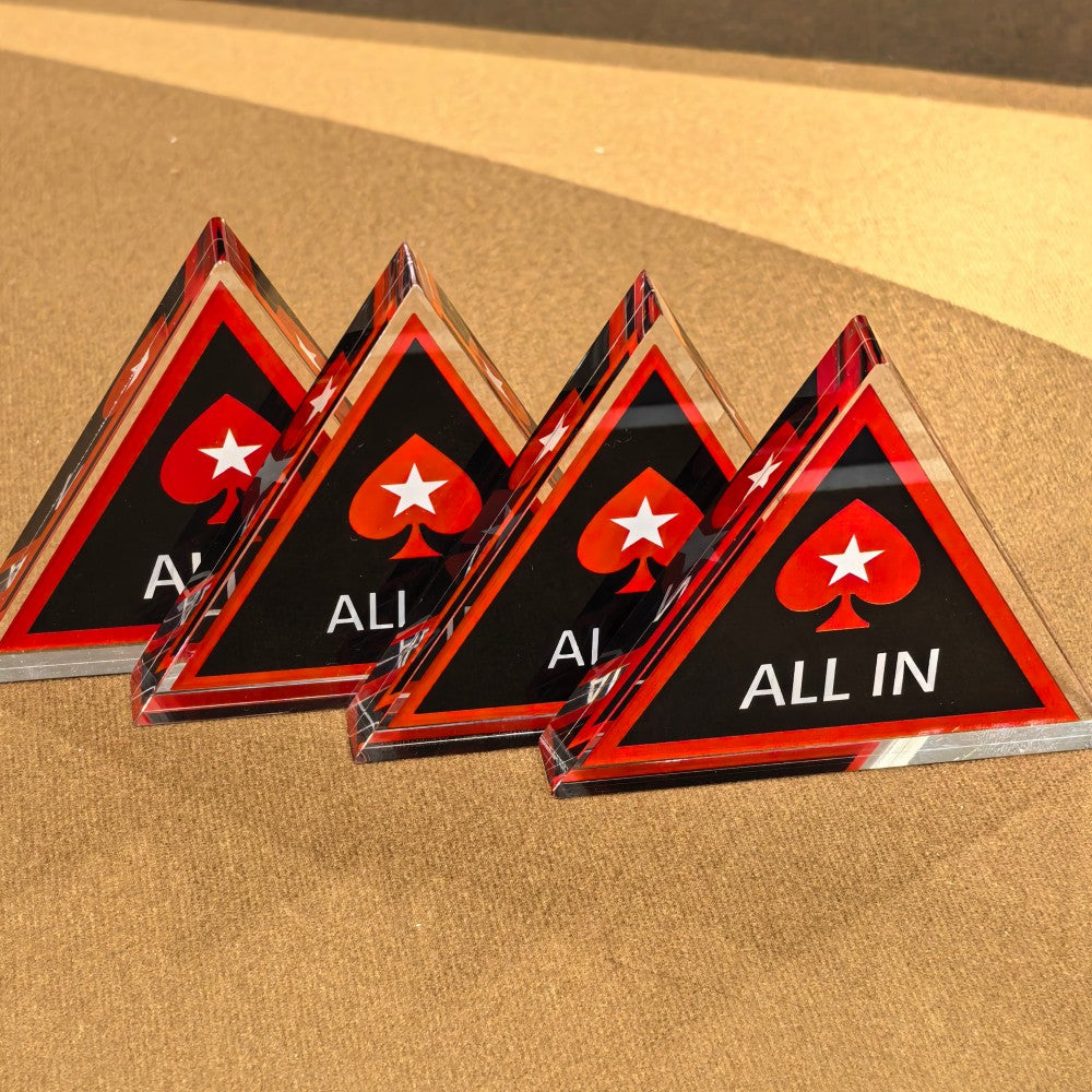 Triangle Acrylic All In Button | Poker Casino Tournament Grade
