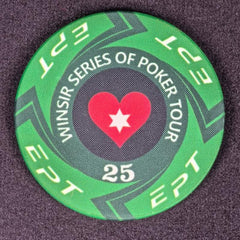 EPT Style Poker Tournament Chips - 11 Denomination Ceramic Set