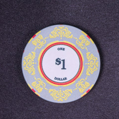Classic Ceramic Poker Chips - 10 Denomination Casino Tournament Chip