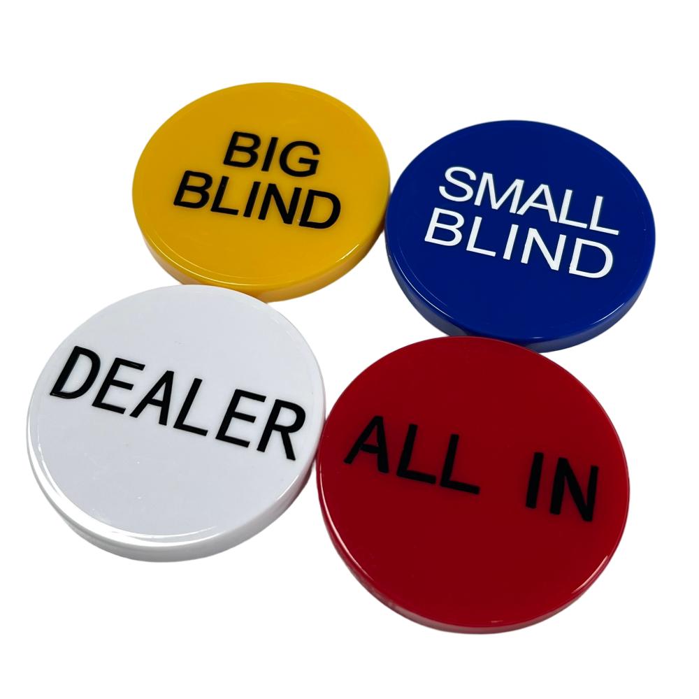 4-Piece Acrylic Poker Dealer Button Set | Bulk Supply Available