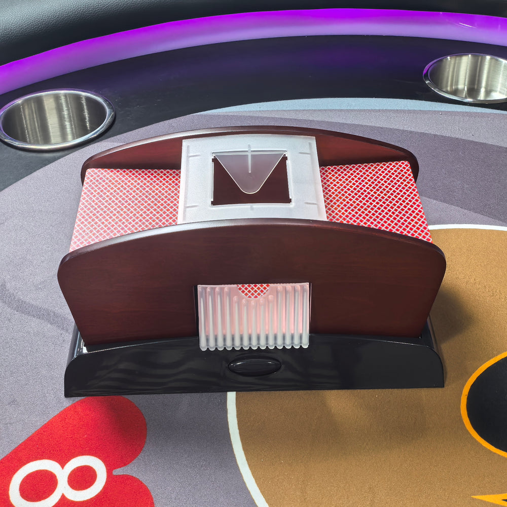 Automatic 2-Deck Wooden Card Shuffler - Casino Game Night