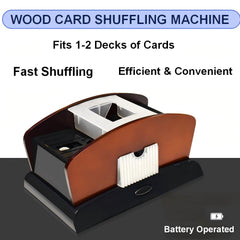 Automatic 2-Deck Wooden Card Shuffler - Casino Game Night