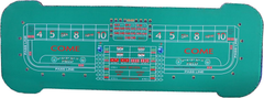 Professional 136" Deluxe Craps Table - Blue & Green Layouts